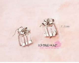   Bowknot Gift Box Crystal Earring Korean Jewelry Wholesale Price  