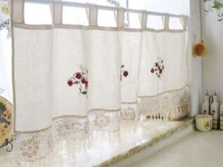 Hand Strawberry Embroidery Wide Crochet Lace Curtain  