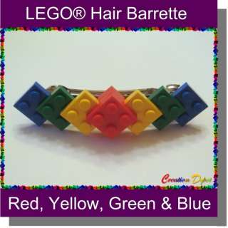 LEGO® Barrette Hair Clip   2x2 plates   4 colors  