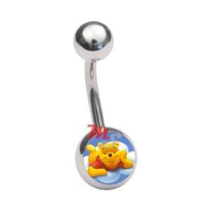  Winnie The Pooh Bedtime Logo Belly Ring Navel Clouds nr Jewelry