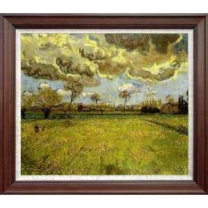Hand Painted Oil Painting Vincent Van Gogh Landscape Under Stormy 