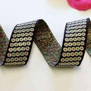   Spot Woven Metallic Jacquard Ribbon Trim JL036 Arts, Crafts & Sewing