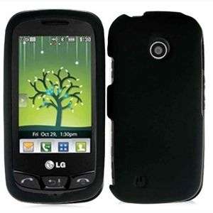 RUBBER BLACK HARD SNAP ON CASE COVER FOR LG COSMOS TOUCH VN270 