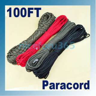 Outdoor Camp Parachute Strand Cord 330lb Paracord 7 Core 100FT 