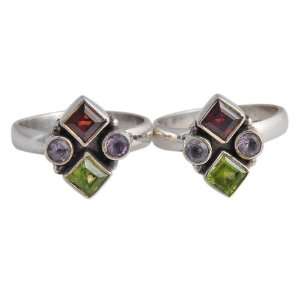   Multi Gemstone Toe Ring India Jewelry Jewelry ShalinCraft Jewelry
