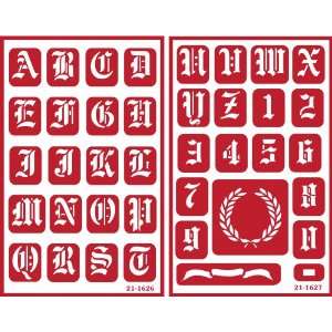  Armour Etch Rub N Etch Stencil Alphabet, 5 Inch by 8 Inch 