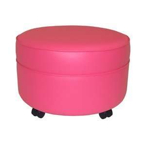NW Enterprises 800R vPink caster Extra Large Round Ottoman  