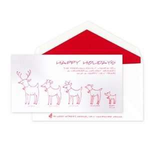  Reindeer Family Holiday Greeting Cards by Checkerboard 