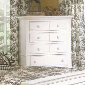  Cottage Traditions Five Drawer Chest in Distressed Eggshell White