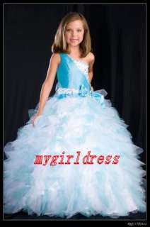   beaded organza ball party gown girls gown Flower Girl Dress SZ2 16