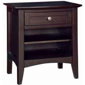  Kensington Nightstand with One Drawer and Two Shelves 
