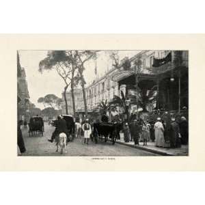 1910 Print Shepheard Hotel Cairo Carriage Horse Costume Ethnic Fashion 