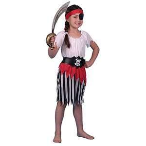 Pams Childrens Pirate Girl Fancy Dress Costume   Medium 