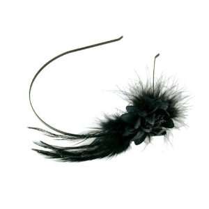    Smoothies Feathers Flower Thin Headband Black 01382 Beauty