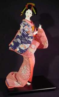 Vintage Japanese Elegant Geisha Doll Perfoming a Dance  