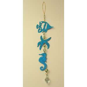  , and starfish blue Christmas ornaments 