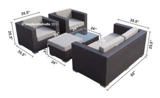5pcs luxury outdoor wicker patio sectional furniture sofa set  