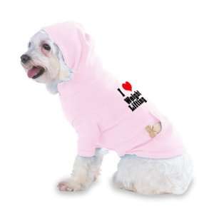  I Love/Heart Weight Lifting Hooded (Hoody) T Shirt with 