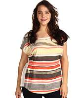 DKNY Jeans Plus Size   Plus Size Slouch Printed Stripe Tee
