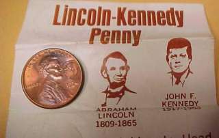 Lincoln/Kennedy Penny(1974D)Original Papers  9552C  