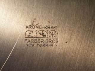 Old Vintage Farber Bros. New York Krome Kraft Filigree Serving Tray 