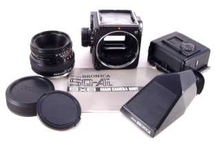 BRONICA 6X6 SQ AI CAMERA PRISM FINDER 80MM PS LENS 220 BACK EXC++ 