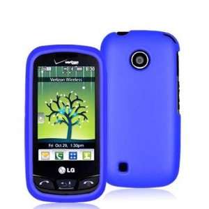 Blue Rubberized Snap On Hard Skin Case Cover for LG Cosmos Touch VN270 