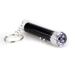   Red Ray Laser Pointer Pen + 5 LED Flashlight Light Torch Lamp Keychain