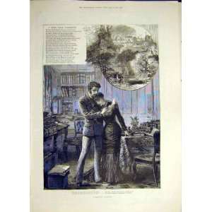  1880 Leap Year Valentine Verse Lady Man Lovers Print