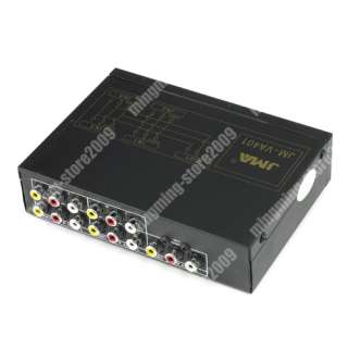 Port Input 1 Output Audio Video AV RCA Switch 4 ways Selector 