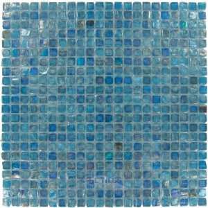   recycled 7/16 x 7/16 clear film faced mosaic in blue jeans Home