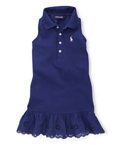 Ralph Lauren Childrenswear Toddler Girls Embroidered Polo Dress 