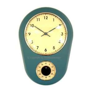   RETRO 50S 50s Blue DESIGNER KITCHEN WALL TIMER Clock