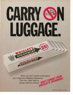 1997 Wrigleys Spearmint Chewing Gum Magazine Print Advertisement Page 