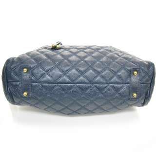 MARC JACOBS Quilted Leather STAM Bag Purse Petrol MJ  
