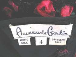 ROMANCE ANNEMARIE GARDIN LACE 3 D ROSES SATIN DRESS~4  