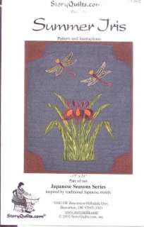 Summer Iris Dragonfly StoryQuilts Quilt Pattern Leaflet  