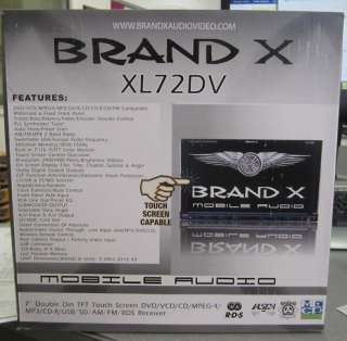 BRAND X XL72DV 7 TOUCH SCREEN TFT MONITOR DVD/AM/FM  