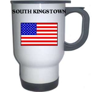 US Flag   South Kingstown, Rhode Island (RI) White Stainless Steel Mug