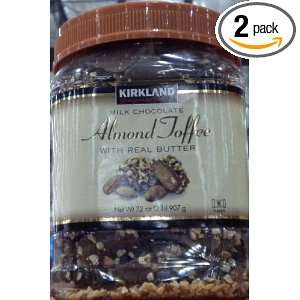   Milk Chocolate Almond Toffee Butter Roca Candy 2 LB x 2 (Pack of 2