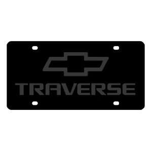Chevrolet Traverse License Plate on Black Steel