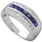   Diamonds 1 Carat Blue Sapphire & Diamond 14k White Gold Fashion Ring