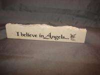 BELIEVE IN ANGELS Stone wall plaque cream color  