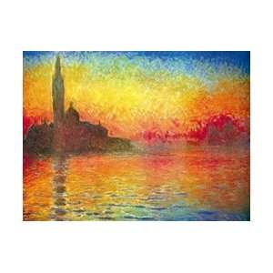  Monet Sunset Over Venice Poster