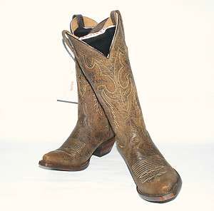   Resistol Ranch Western Boots Distress Tobacco Brown # M3420 Snip Toe