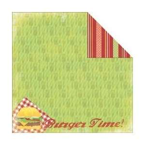   Sided Paper 12X12 Burger Time; 25 Items/Order