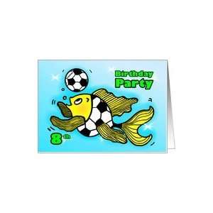   Invitation Soccer Football funny Fish cartoon eight Card Toys & Games