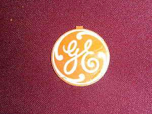   GE General Electric metal tab ornmanet logo nameplate plaque appliance