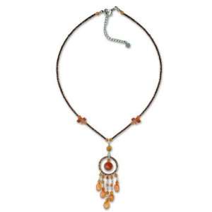   Pendant Necklace, Orange Dreamcatcher 0.3 W 17.7 L Jewelry