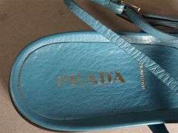 Prada Italy Cerillium Blue Buckle Strap Sandals 9.5 NR  